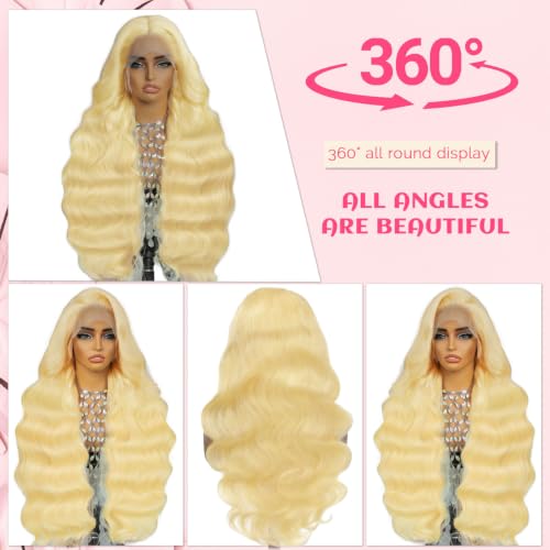 Cloudeer 613 Blonde Human Hair Lace Front Wig 13x6 Body Wave, Natural & Dyed Ready