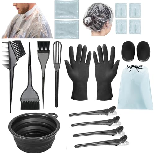 Professional Hair Dye Kit 21pcs, Salon Home Coloring Brush Set