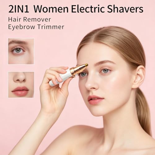 2-in-1 Electric Facial Hair Remover & Eyebrow Trimmer for Women
