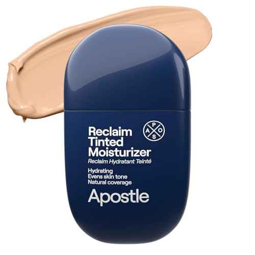 APOSTLE Reclaim Tinted Moisturizer for Men (9 Kingston) - Niacinamide, Vitamin E, Squalane, Hyaluronic Acid, Tinted Face Moisturizer For Men. Hydrates, Evens Skin Tone, Reduces Fine Lines, 1 Fl. Oz.