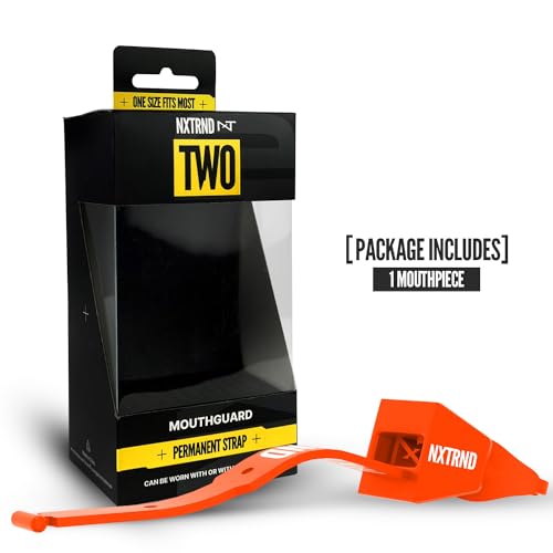 Nxtrnd Two Football Mouth Guard, Football Mouthpiece with Strap, Fits Adult & Youth (Orange)