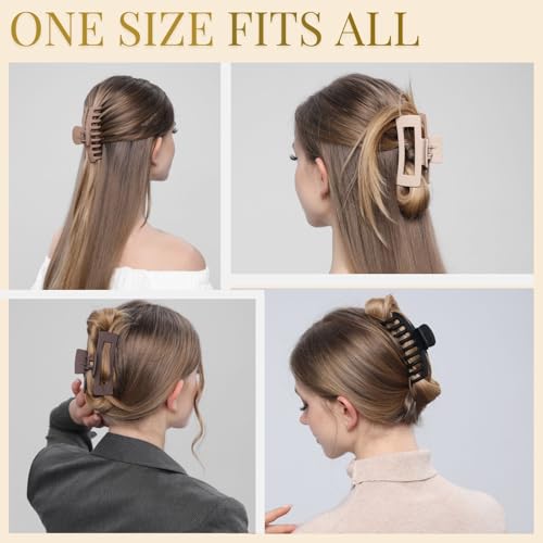 LuSeren Large Hair Claw Clips 4.3 Inch Matte Banana Clips