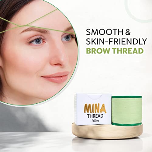 MINA iBROW Thread 1 Spool X 300m | Eyebrow Organic Cotton Thread |Tool for Upper Lip Chin Forehead Ibrow Hair Removal | for Perfect Eyebrow Sculpting | Pack of 1