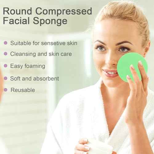120 Count Compressed Facial Sponges, Face Cleansing Sponge for Estheticians Spa Wash Round Makeup Removal Sponge Pads for Women,Girls Compress Exfoliating Removal Sponge (Mix-Color)