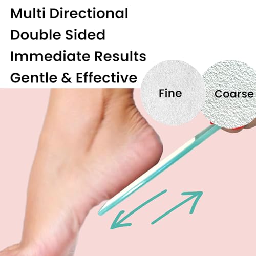 Blue Double Sided Foot File Pumice Scrubber for Callus & Heel Exfoliation - Ergonomic Handle