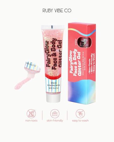 Hair & Body Glitter Gel - Pink Sparkle Makeup (Kids & Adults)