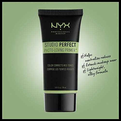 NYX PROFESSIONAL MAKEUP Studio Perfect Primer, Vegan Face Primer - Green (Color-Correcting)