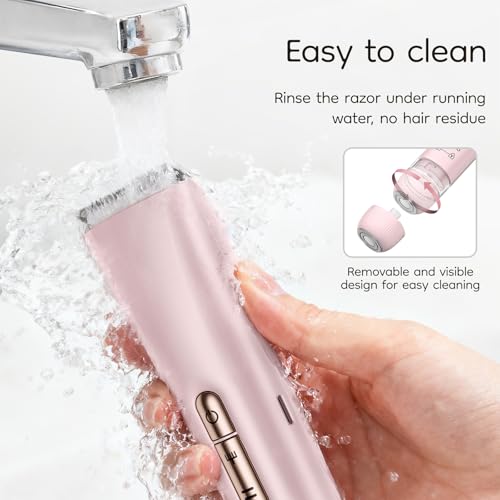 Bikini & Body Hair Trimmer for Women, Dual Head - IPX7 Waterproof Electric Razor for Gentle Pubic, Facial, Underarm, and Leg Shaving
