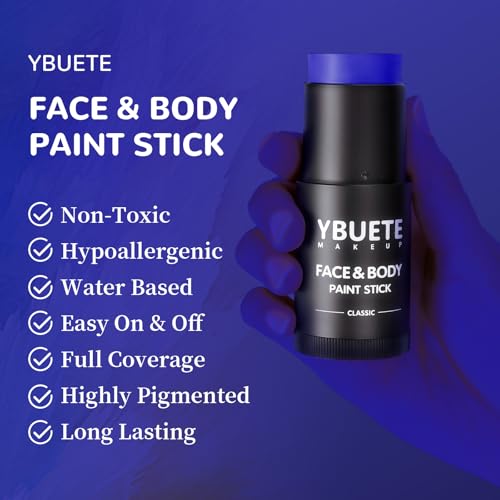 YBUETE Blue Face Body Paint Stick - Professional Makeup for Halloween & Cosplay