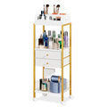 Lurcns Gold Makeup Organizer Cart with Drawers & Wheels - Vanity Storage Solution