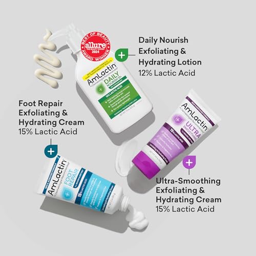 AmLactin Lactic Acid Skin Care Set - Exfoliating Body & Foot Care Kit