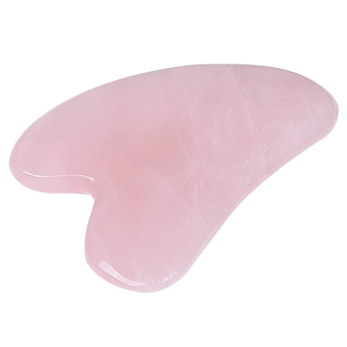 Loveliome Gua Sha Crystal Jade Stone Board for Skincare, Scraping Face Back Massage Relax Therapy Trigger Point Treatment (Rose Quartz)