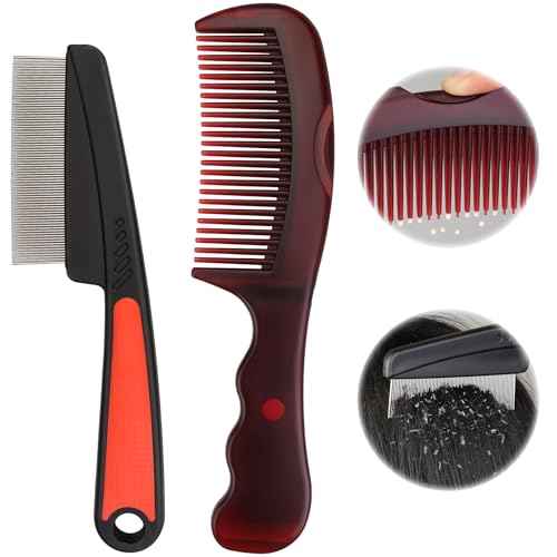Dandruff Comb, 2 Pcs Scalp Sweep Detoxing Hair brush Set for Dandruff Removal, Scalp Build Up Remover and Stainless Steel Fine Tooth Comb for Scalp Massage Combs