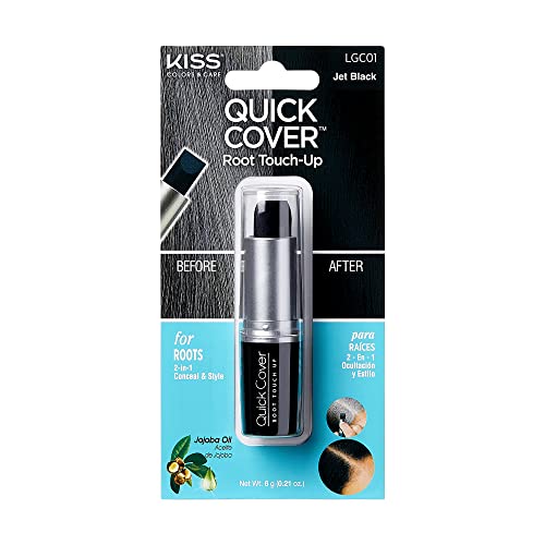 Red by Kiss Quick Cover Root Touch Up Stick - Jet Black, Water-Resistant, Long-Lasting, Easy Application, 1 Pack