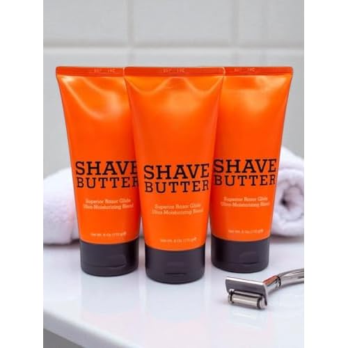 Shave Butter 6 oz ? PACK 3? Ultra-Lubricating Shaving Cream ? Prevents Nicks & Razor Burn ? With Shea, Mango & Cocoa butter