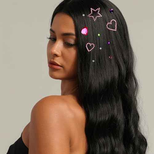 Teenitor Face Gems for Makeup, Self Adhesive Festival Jewels, Hair Gems, 4 Sheets Rhinestone Stickers for Face, Eye, Makeup, Body