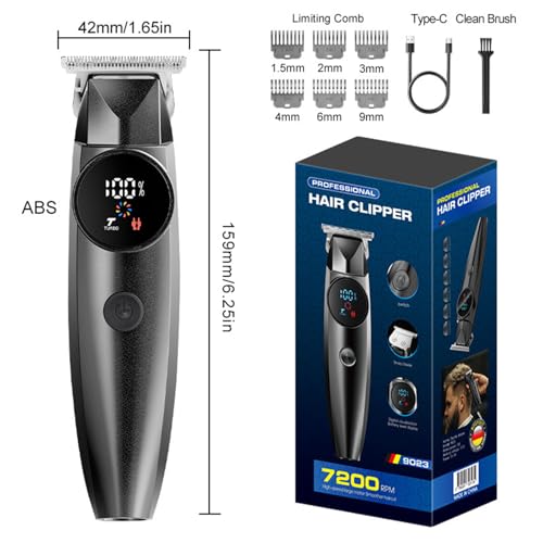 Hair Clippers,Ball Trimmer Pubic Hair Groomer Cordless Rechargeable Hair Clippers with LED Lighting Portable Body Grooming Travel for Him Dad£¨Black£©