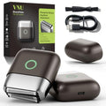 VNU Alloy Body Foil Shaver, Mini Pocket Shaver for Travel, Electric Razor for Men Face Beard, IPX7 Waterproof & 60-Day Standby, Gift for Men/Husband/Dad (Dark Gray)