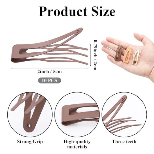 Double Grip Metal Hair Clips Set - 10 Colors for Thin & Thick Hair