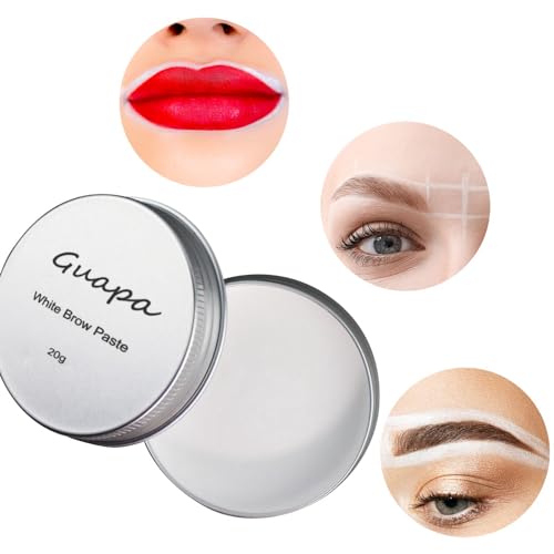 0.7oz Highly Pigmented White Mapping Paste Microblading Eyebrows Shape Mark Tools Brows Contour Design Paste Eyebrow Tinting Tool for Permanent Makeup Micropigmentation (White Paste with Silver Box)