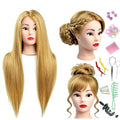 Czrleaty 28" Light Auburn Real Hair Mannequin Head for Braiding & Styling