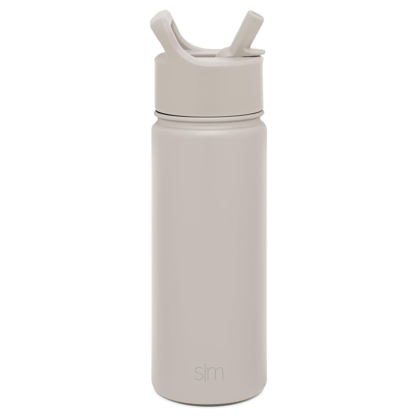 Simple Modern Kids Water Bottle with Straw Lid Vacuum Insulated Stainless Steel Metal Thermos Bottles | Reusable Leak Proof BPA-Free Flask for School | Summit Collection | 18oz, Almond Birch