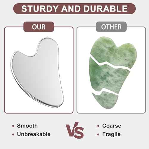 Stainless Steel Gua Sha Facial Tools, Upgrade Metal Gua-sha, Guasha Tool for Face and Body Treatment, Muscle Tension and Puffiness Relief for Guasha Tool, Skin Care Gifts for Women