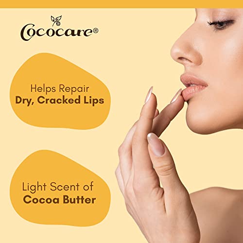 Cococare Cocoa Butter Lip Balm - The Little Yellow Stick Enriched with Natural Cocoa Butter - Conditions & Protects Lips with Hydrating Formula - 0.15oz (10 Sticks)