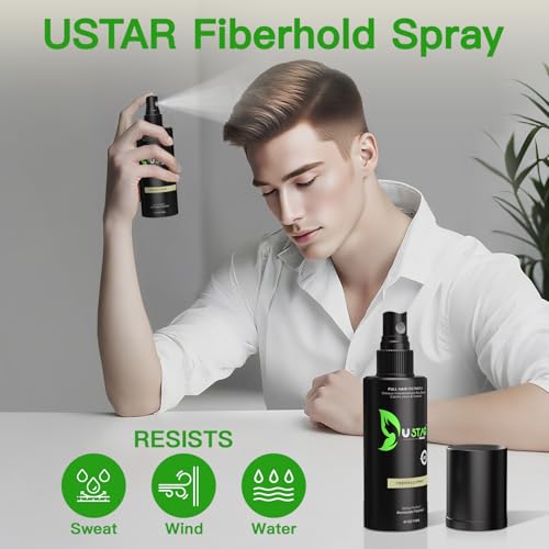 USTAR Hair Building Fibers 77.5g - Thicker Fuller Hair for Men & Women