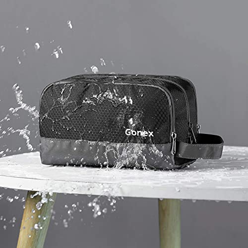 Gonex Black Travel Toiletry Bag for Men - Water Resistant Dopp Kit