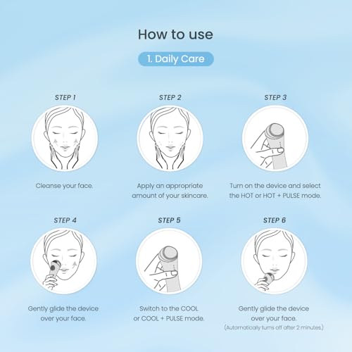 Depuffing Face Massager Wand with Hot & Cool Thermal Cryo Vibration for Skin Care
