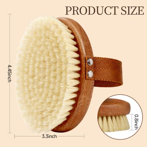 Dry Brushing Body Brush with Pure Boar Bristles & Ebony Wood