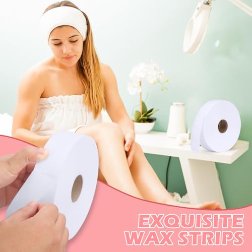 400 Pcs Non-Woven Wax Strip 1.5''x44 Yards Pre-cut Wax Strips Epilating Strips 1.5 X 4 Inch For Body Facial Tear-Resistant & Lint-Free Air 1 Roll Removal Paper Women Arms Legs Hair Cleaning Remove