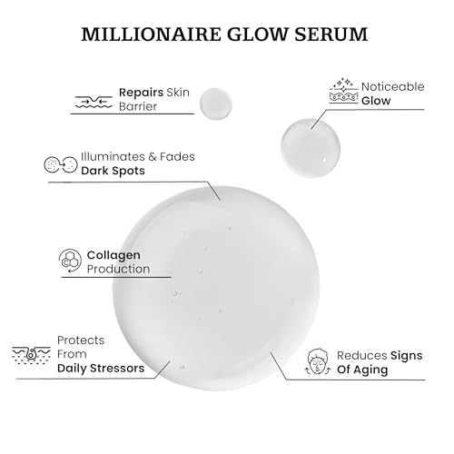 Dr. Crazy Millionaire Glow Vitamin C Serum for Face - Hydrating Glow Up Serum With Turmeric, Niacinamide, Hyaluronic Acid, Snail Mucin & Vitamin E - Fades Dark Spots & Evens Skin Tone ? 30ml