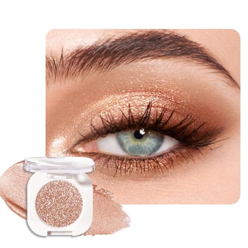 Light Brown Glitter Eyeshadow Palette - Shimmer Pressed Powder
