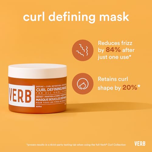 VERB Curl Defining Mask - Curl Definition + Retention - Moisturize + Reduce Frizz - Vegan, No Parabens or Harmful Sulfates