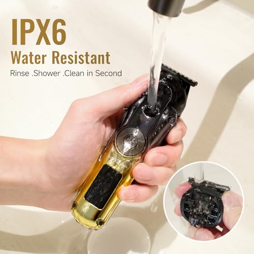 Beard Trimmer for Men - Professional Hair Clippers Zero Gapped T-Blade,Waterproof Cordless Rechargeable Electric Shaver Men's Grooming Kit for Fading & Nose Hair Trimmer, Grooming at Home