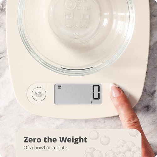 Greater Goods Digital Kitchen Scale - Cooking, Baking, Meal and Food Prep Scale, Weighs in Grams, Pounds and Ounces, Birch