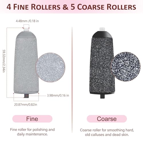 9 Pack Pedicure Roller Heads for Electric Foot Callus Remover