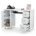 Nail Tech Desk with Storage – White Manicure Table
