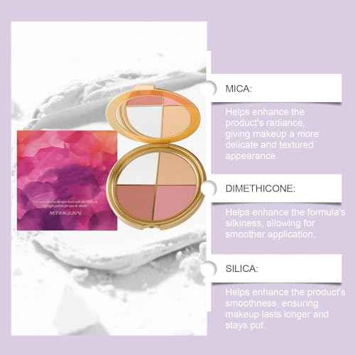 Eye & Cheek Palette - Eyeshadow and Highlighter Makeup, Makeup Palettes Contour Kit, Shimmer Glow Face Highlighter Palette for Women Face, Natural Glow Contour Powder, with Detachable Brush