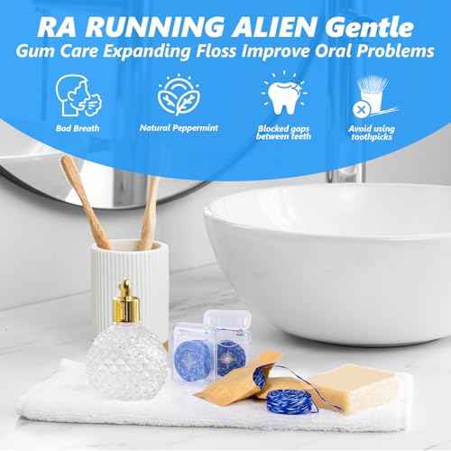 Woven Dental Floss, Expandable Waxed Dental Floss for Gentle,Oral Care Whitening Dental Floss,Plaque Remover for Teeth, Kid-Friendly String Floss,Mint,10 Spools (30 yd Each)