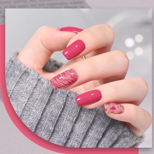 GAOY Berry Pink Gel Nail Polish 16ml Soak Off UV Nail Polish for DIY Manicure