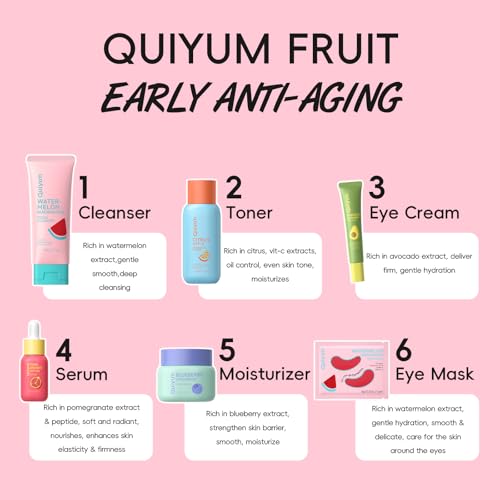 QUIYUM Anti-Aging Skincare Set - 6-Piece Peptide & Vitamin C Kit
