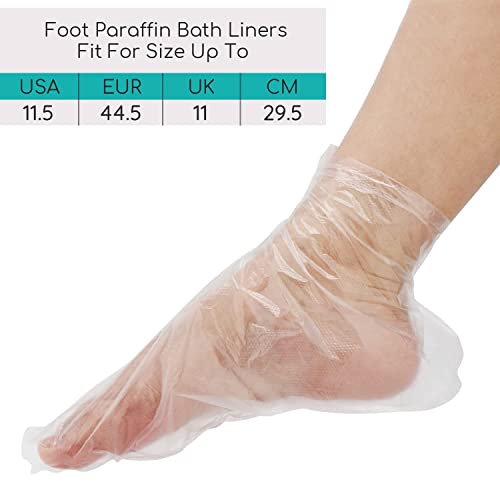 Segbeauty Paraffin Wax Bath Foot Liners with Stickers - 200 Pack Plastic Covers