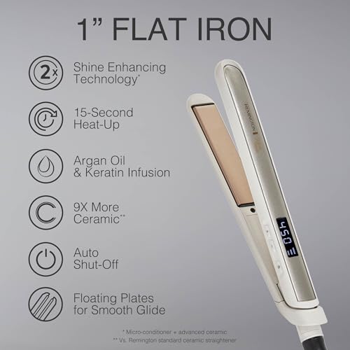 Remington Shine Therapy 1 Inch Hair Straightener with Argan Oil & Keratin