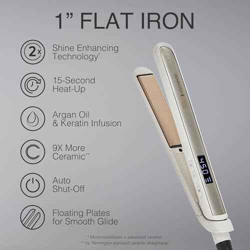 Remington Shine Therapy 1 inch Hair Straightener Iron, Flat Iron Infused with Argan Oil & Keratin, Professional Ceramic Flat Iron for Less Frizz, Shines and Smooth, Styling Tools