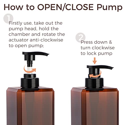 Suream 33.8oz Pump Bottles for Shampoo & Conditioner, 3-Pack with Labels