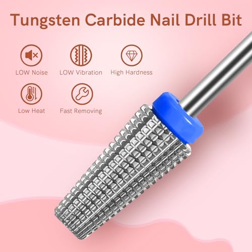 5 in 1 Medium Grit Tungsten Nail Drill Bit for Nail Drill Machine
