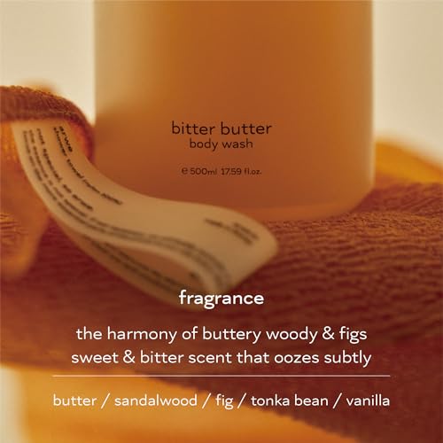Bitter Butter Body Wash, 16.9 fl oz (500 ml), Naturally Derived, Weakly Acid, Moisturizing, Acne, Body Care Soap, Next Generation Horny Scrub, PHA & LHA, Perfume Scent, Large Capacity